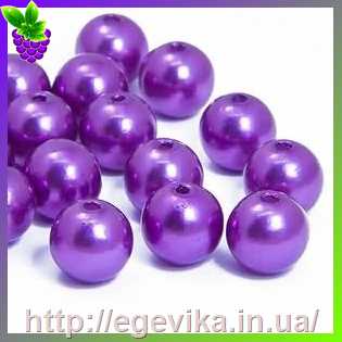 Купить Бусина жемчужная, акрил, цвет пурпурный, 12 мм