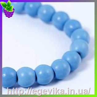 Купить Бусина, синтетична бірюза (говлит), колір небесно-голубий, 6 мм