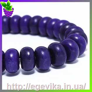 Купить Бусина, синтетична бірюза (говлит), колір фіолетовий, 8х5 мм