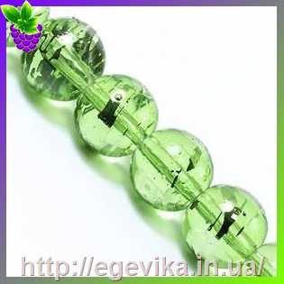 Купить Бусина скляна, волочильна, колір зелений, 8 мм