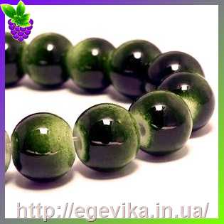 Купить Бусина скляна, пофарбована двоколірна, колір зелений (омбре), 8 мм