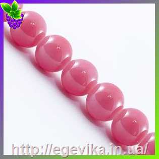 Купить Бусина скляна, імітація корала, колір рожевий, 8 мм