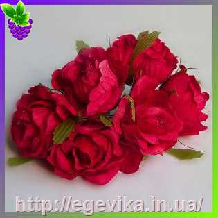 Купить Цветок розы эустома, цвет красный