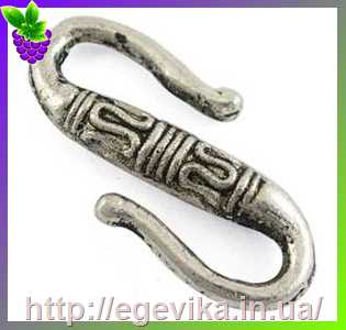 Купить Застежка крючок, цвет античное серебро, 22х11х4 мм