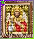 Схема, частичная вышивка бисером, габардин,  икона "Св. Вел. царь Константин"