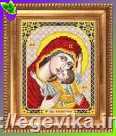 Схема, часткова вишивка бісером, габардин, ікона "Пресвята Богородиця "Кардиотисса"