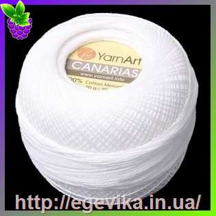 Купить Пряжа YarnArt Canarias / ЯрнАрт Канарис, цвет 1000 Optic White (белый)
