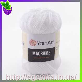 Купить Пряжа YarnArt Macrame / ЯрнАрт Макраме, цвет 154 White (белый)