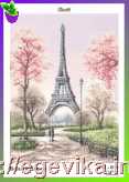 Схема, частичная вышивка бисером, полиэстровое атласное полотно,  "Весна в Париже" ("Весна в Парижі")