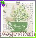 Схема, частичная вышивка бисером, полиэстровое атласное полотно,  "Зеленый Чай" ("Зелений Чай")