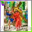 Схема вишивки бісером (хрестиком) Ісус бере на плечі хрест (А251)