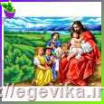Схема вишивки бісером (хрестиком) Ісус і діти (B634)