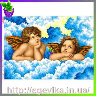 рисунок Схема вишивки бісером (хрестиком) Ангели в хмаринках (B500)