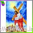 Схема, часткова вишивка бісером, габардин,  "Крестній шлях Ісуса" ("Хресна дорога Ісуса")