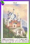 Схема, полная вышивка бисером, атлас,  "Замок в Баварії"