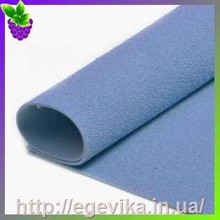 Купить Фоамиран (фумиран, foamіran) махровий із флоком, аркуш 20х30 см, колір 7 - блакитний
