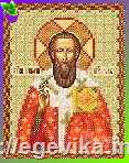 Схема, часткова вишивка бісером, атлас, ікона "Св. Григорій Богослов"