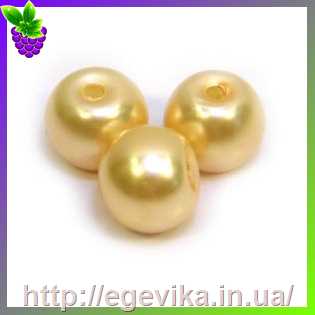 Купить Бусина перлова, стекло, колір золотий хакі, 8 мм